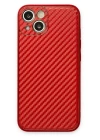 iPhone 13 Kılıf Coco Karbon Silikon - Kırmızı
