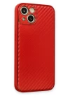 iPhone 13 Kılıf Coco Karbon Silikon - Kırmızı