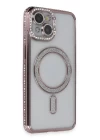 iPhone 13 Kılıf Joke Simli Magneticsafe Kılıf - Pembe