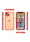 iPhone 13 Mini Kılıf Miami Şeffaf Silikon - Kırmızı