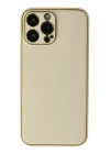 iPhone 13 Pro Kılıf Coco Deri Silikon Kapak - Gold