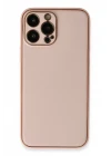 iPhone 13 Pro Kılıf Coco Deri Silikon Kapak - Pembe