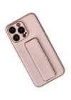 iPhone 13 Pro Kılıf Coco Karbon Standlı Kapak - Pembe
