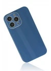 iPhone 13 Pro Kılıf Glass Kapak - Mavi