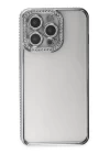 iPhone 13 Pro Kılıf Joke Taşlı Silikon - Gümüş