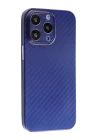 iPhone 13 Pro Kılıf Karbon PP Silikon - Mavi