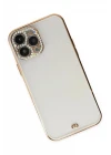 iPhone 13 Pro Kılıf Liva Taşlı Silikon - Beyaz