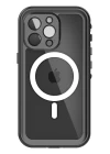 iPhone 13 Pro Kılıf Red Pepper Magneticsafe Su Geçirmez Kılıf - Siyah-Gri