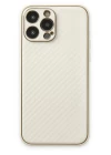iPhone 13 Pro Max Kılıf Coco Karbon Silikon - Beyaz