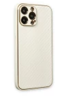 iPhone 13 Pro Max Kılıf Coco Karbon Silikon - Beyaz