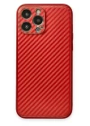 iPhone 13 Pro Max Kılıf Coco Karbon Silikon - Kırmızı
