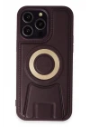 iPhone 13 Pro Max Kılıf Merkür Magneticsafe Standlı Kapak - Derin Mor
