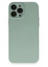 iPhone 13 Pro Max Kılıf Nano içi Kadife Silikon - Su Yeşili