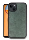iPhone 14 Kılıf Aras Deri Kapak - Koyu Yeşil