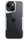 iPhone 14 Kılıf Boyi Silikon Kapak - Gümüş