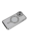 iPhone 14 Kılıf Joke Simli Magneticsafe Kılıf - Gümüş
