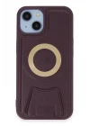 iPhone 14 Kılıf Merkür Magneticsafe Standlı Kapak - Derin Mor