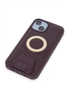 iPhone 14 Kılıf Merkür Magneticsafe Standlı Kapak - Derin Mor