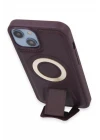 iPhone 14 Kılıf Merkür Magneticsafe Standlı Kapak - Derin Mor