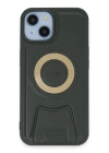 iPhone 14 Kılıf Merkür Magneticsafe Standlı Kapak - Koyu Yeşil