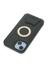 iPhone 14 Kılıf Merkür Magneticsafe Standlı Kapak - Koyu Yeşil