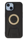 iPhone 14 Kılıf Merkür Magneticsafe Standlı Kapak - Siyah