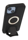 iPhone 14 Kılıf Merkür Magneticsafe Standlı Kapak - Siyah