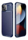 iPhone 14 Plus Kılıf Auto Focus Karbon Kapak - Lacivert