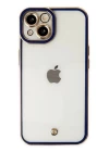 iPhone 14 Plus Kılıf Liva Lens Silikon - Mavi