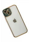 iPhone 14 Plus Kılıf Liva Lens Silikon - Yeşil