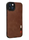 iPhone 14 Plus Kılıf Loop Deri Silikon - Kahverengi