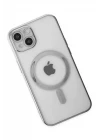 iPhone 14 Plus Kılıf Magneticsafe Lazer Silikon - Gümüş