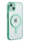 iPhone 14 Plus Kılıf Magneticsafe Lazer Silikon - Haki Yeşil