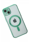 iPhone 14 Plus Kılıf Magneticsafe Lazer Silikon - Haki Yeşil
