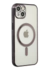 iPhone 14 Plus Kılıf Magneticsafe Lazer Silikon - Siyah