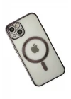 iPhone 14 Plus Kılıf Magneticsafe Lazer Silikon - Siyah