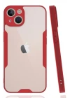 iPhone 14 Plus Kılıf Platin Silikon - Kırmızı