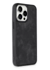 iPhone 14 Pro Kılıf Aras Deri Kapak - Siyah