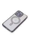 iPhone 14 Pro Kılıf Joke Simli Magneticsafe Kılıf - Derin Mor