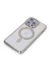 iPhone 14 Pro Kılıf Joke Simli Magneticsafe Kılıf - Gümüş