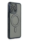 iPhone 14 Pro Kılıf Joke Simli Magneticsafe Kılıf - Lacivert