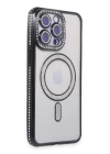 iPhone 14 Pro Kılıf Joke Simli Magneticsafe Kılıf - Siyah