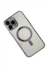 iPhone 14 Pro Kılıf Magneticsafe Lazer Silikon - Mor