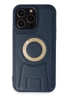 iPhone 14 Pro Kılıf Merkür Magneticsafe Standlı Kapak - Lacivert