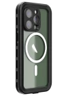 iPhone 14 Pro Kılıf Red Pepper Magneticsafe Su Geçirmez Kılıf - Siyah-Gri
