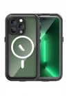 iPhone 14 Pro Kılıf Red Pepper Magneticsafe Su Geçirmez Kılıf - Siyah-Gri