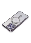 iPhone 14 Pro Max Kılıf Joke Simli Magneticsafe Kılıf - Derin Mor
