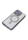 iPhone 14 Pro Max Kılıf Joke Simli Magneticsafe Kılıf - Derin Mor
