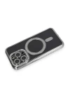 iPhone 14 Pro Max Kılıf Joke Simli Magneticsafe Kılıf - Gri