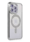 iPhone 14 Pro Max Kılıf Joke Simli Magneticsafe Kılıf - Gümüş